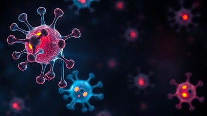Obraz premium Glowing molecular structures of fat cells against a cosmic background, representing dietary impact.