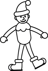 Obraz premium cartoon vector full body wear a christmas hat roll (1).eps