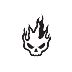 Flaming Skull Icon - Bold and Edgy Graphic Design