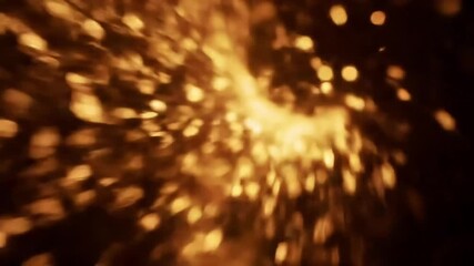 Blurry background with warm golden, orange, and amber lights, a gradient from dark to light with an abstract and dreamy appearance - Powered by Adobe