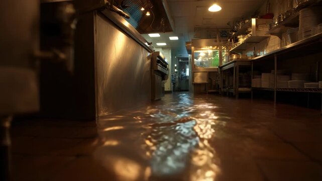 Trouble in the Kitchen: Flooded Restaurant Floor, Potential Water Damage and Business Interruption
