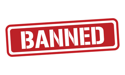 BANNED red stamp text vector, rubber stamp