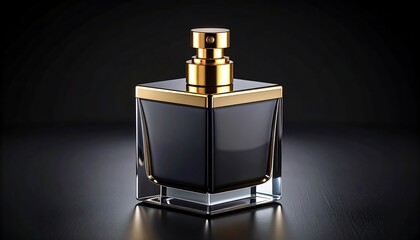 Luxurious black perfume bottle