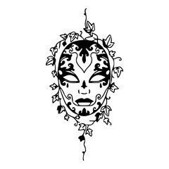 mystical masquerade mask with leaves