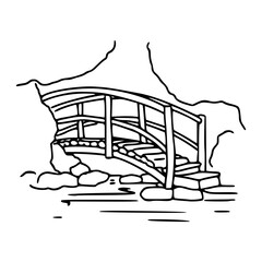 arched garden bridge sketch