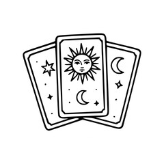 mystical tarot card set with sun and moon