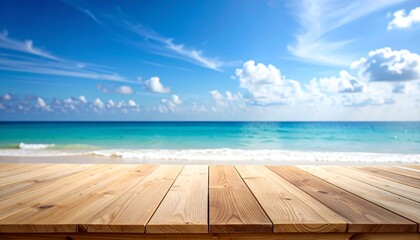 Obraz premium Beachfront Wooden Deck