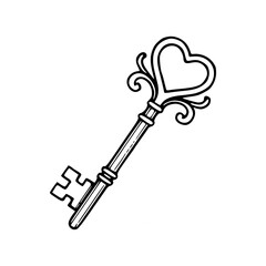 vintage love key design