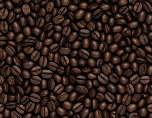 Fototapeta premium Roasted coffee beans seamless pattern background