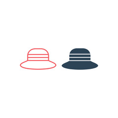 Women hat vector illustration icons set