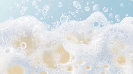 Soap bubbles in a blue sky.