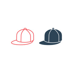 Baseball hat vector illustration icons set