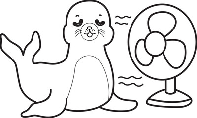 Coloring pages of cute seal outline illustrations.