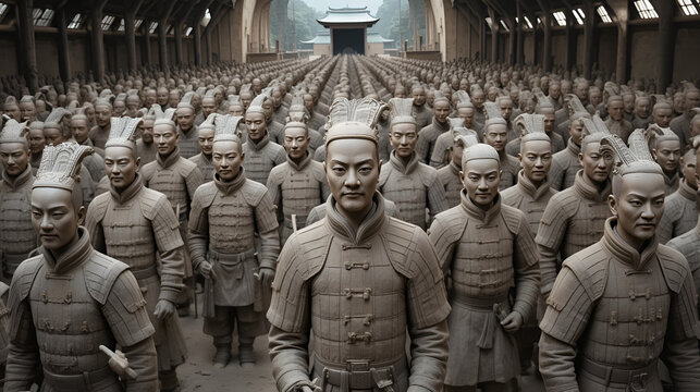 Terracotta Army, guarded the first Emperor of China, Qin Shi Huangdi's tomb, Xian, Lintong, Shaanxi, China