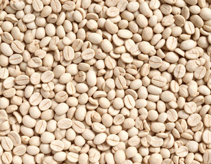 Fototapeta premium Raw coffee beans seamless background pattern