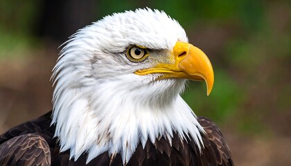 Obraz premium Close-up of bald eagle's head and neck