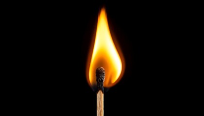 Close-up of burning match
