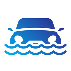 Flooded car icon representing flood damage