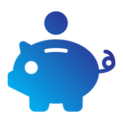 Piggy bank with coin icon