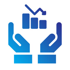 Obraz premium Hands holding chart icon for financial protection