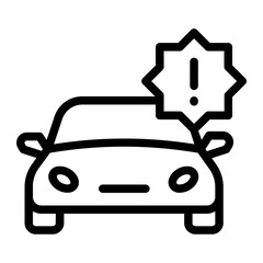 Car accident warning icon