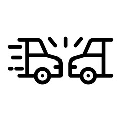 Car Accident Icon for Traffic Safety Education and Prevention Programs