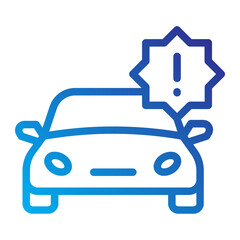 Car accident warning icon