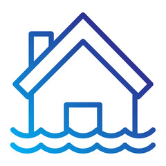 Obraz premium Flooded house icon