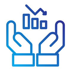 Fototapeta premium Hands holding chart icon for financial protection