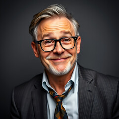 Stylish and funny senior man portrait