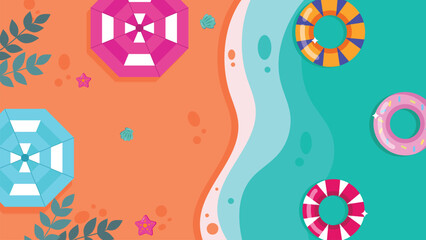 Colorful Summer Flat Background With Ornament