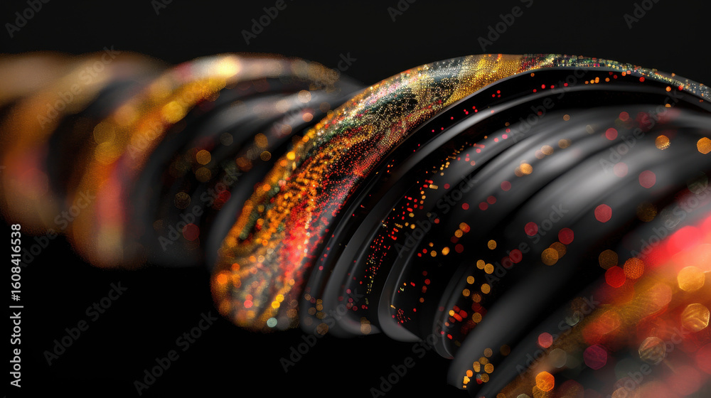 Poster vibrant and dynamic abstract representation featuring swirling patterns of color and light, creating