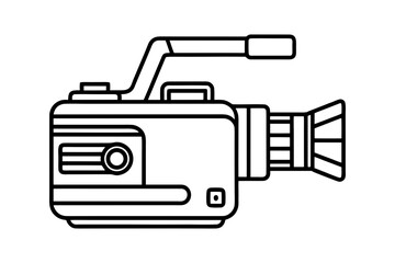 Obraz premium Vintage video camera outline drawing icon
