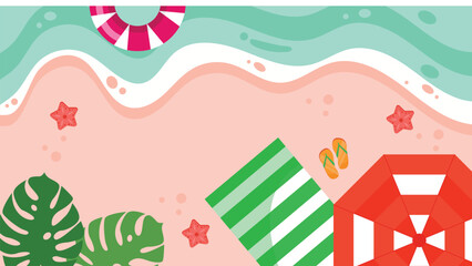 Colorful Summer Flat Background With Ornament