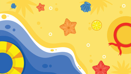 Colorful Summer Flat Background With Ornament