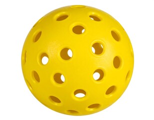 Bright yellow ball with holes