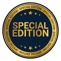 Label special edition, in gold premium luxury simple sticker design Vector Template Illustration