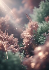 Enchanted forest twilight a dreamy landscape with magical lights and soft colors