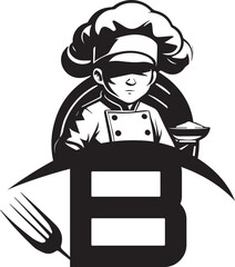 Minimal and clean cooking logo design with a simple chef hat and utensil icon. Suitable for modern restaurants, healthy food brands, b