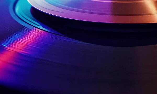 close up of a vinyl record moving texture background.ai 