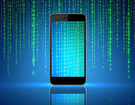 Smartphone with Binary Code Display