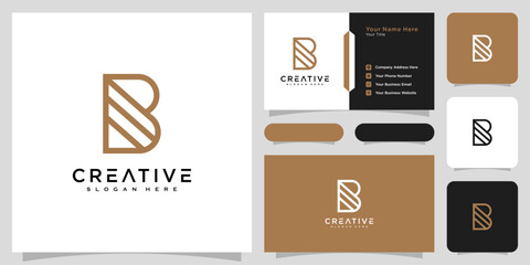 initials letter b logo vector design and business card © kerjo