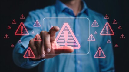 Elevate your cybersecurity visuals with attention grabbing digital warning signs and alerts displayed clearly