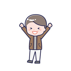 私服のシニア／ななめ／男性 03