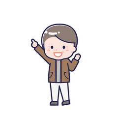 私服のシニア／ななめ／男性 05