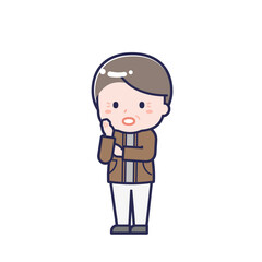 私服のシニア／ななめ／男性 20