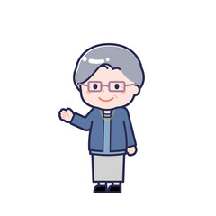 私服のシニア／ななめ／女性 15