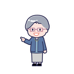 私服のシニア／ななめ／女性 16