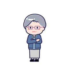 私服のシニア／ななめ／女性 30