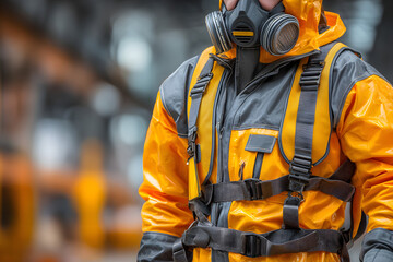 Naklejka premium Hazmat Suit Worker Safety